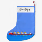 ペリおもしろいカン漕ぎ漫画イラストレーション スモールクリスマスストッキング (裏面)