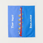 ペリおもしろいカン漕ぎ漫画イラストレーション タペストリー (正面)