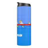 ペリおもしろいカン漕ぎ漫画イラストレーション タンブラー (回転右)