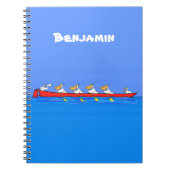 ペリおもしろいカン漕ぎ漫画イラストレーション ノートブック (正面)