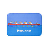 ペリおもしろいカン漕ぎ漫画イラストレーション バスマット (正面)