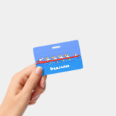 ペリおもしろいカン漕ぎ漫画イラストレーション バッジ (手持ち)