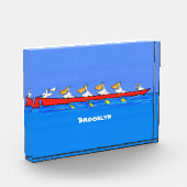 ペリおもしろいカン漕ぎ漫画イラストレーション フォトブロック (左)