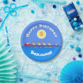 ペリおもしろいカン漕ぎ漫画イラストレーション ペーパープレート (パーティー)