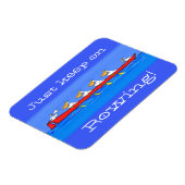 ペリおもしろいカン漕ぎ漫画イラストレーション マグネット (左側)