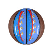 ペリおもしろいカン漕ぎ漫画イラストレーション ミニバスケットボール (縦)