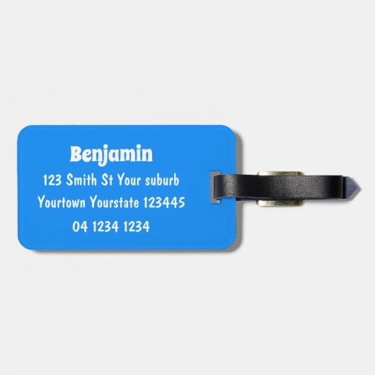 ペリおもしろいカン漕ぎ漫画イラストレーション ラゲッジタグ (裏面横)