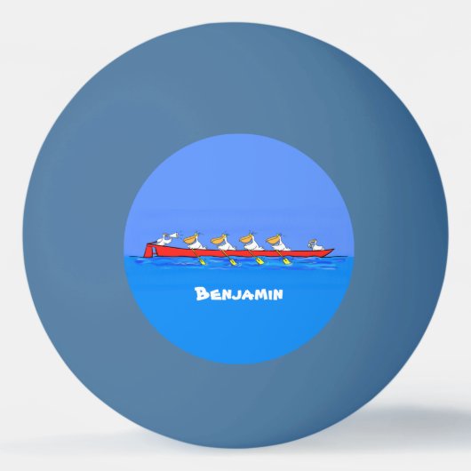 ペリおもしろいカン漕ぎ漫画イラストレーション 卓球ボール (正面)