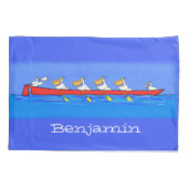 ペリおもしろいカン漕ぎ漫画イラストレーション 枕カバー (裏面)