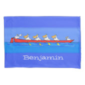 ペリおもしろいカン漕ぎ漫画イラストレーション 枕カバー (正面)