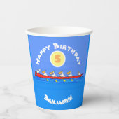 ペリおもしろいカン漕ぎ漫画イラストレーション 紙コップ (正面)