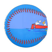 ペリおもしろいカン漕ぎ漫画イラストレーション 野球ボール (正面左)