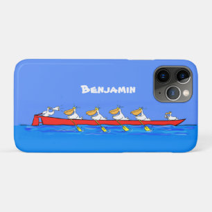ペリおもしろいカン漕ぎ漫画イラストレーション iPhone 11 PROケース