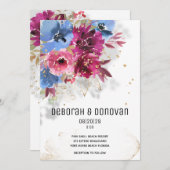 ペリきらめくウィンクル&ピンク結婚式招待状 案内状 (正面/裏面)