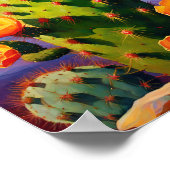 ペリアサボテンカラフルグラフィックアート ポスター (角)