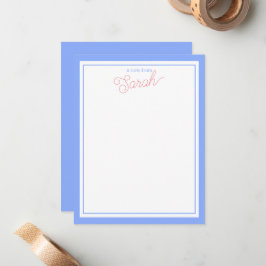 ペリウィンクルとピンクのメモカード ノートカード