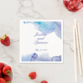 ペリウィンクルとブルーアルコー結婚ルインクのナプキン スタンダードカクテルナプキン (インサイチュ)