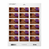 ペリウィンクルと結婚真珠の感謝メッセージカード ラベル (フルシート)