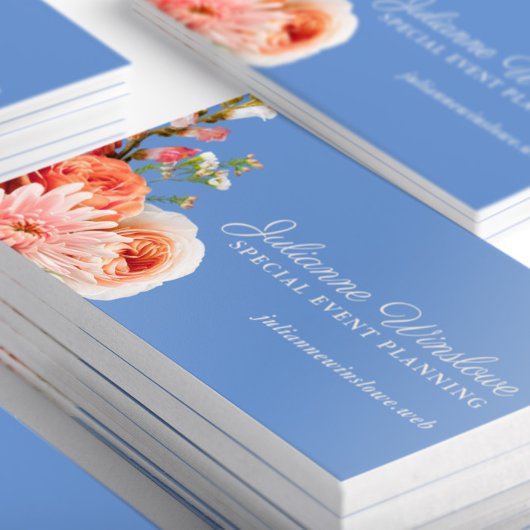 ペリウィンクルのシックなピンクと桃の花 名刺