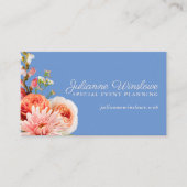 ペリウィンクルのシックなピンクと桃の花 名刺 (正面)