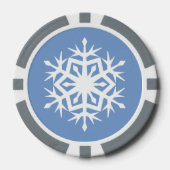 ペリウィンクルの冬の雪の結晶 ポーカーチップ (正面)