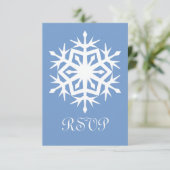 ペリウィンクルの冬の雪の結晶RSVPカード 出欠カード (スタンド正面)