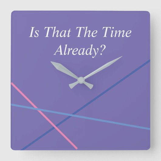 ペリウィンクルの白のDIYメッセージ スクエア壁時計 (正面)