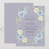 ペリウィンクルの芸術的な春の結婚式 招待状 (正面/裏面)