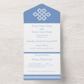 ペリウィンクルの華やかな中国風デザイン オールインワン招待状 (内側)