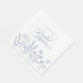 ペリウィンクルエレガントブルーワイルドフラワーブライダルシャワー スタンダードランチョンナプキン (角)