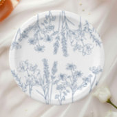 ペリウィンクルエレガントブルーワイルドフラワーブライダルシャワー ペーパープレート