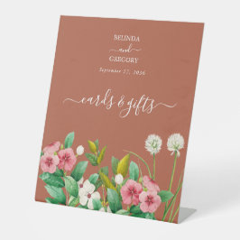 ペリウィンクルオレンジテラコッタカード結婚ギフト 台座サイン