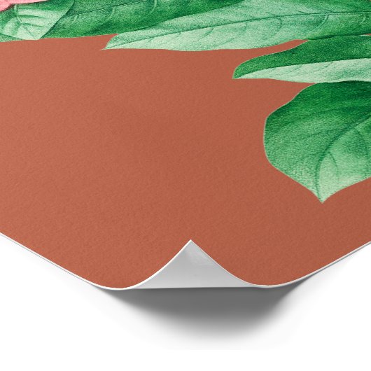 ペリウィンクルオレンジテラコッタ結婚のシーティングチャート ポスター (角)