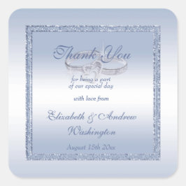 ペリウィンクルグリッター結婚&シルバーリングや輪 スクエアシール