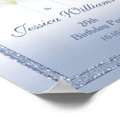 ペリウィンクルグリッター&シャンパンフルテス誕生日 ポスター (角)