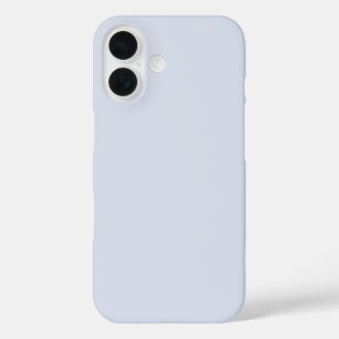 ペリウィンクルグレイ淡い色のソフトホワイトパステル無地のカラー iPhone 16ケース