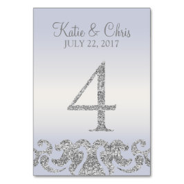 ペリウィンクルシルバーグリッタールックテーブルナンバー4 テーブルナンバー