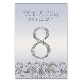 ペリウィンクルシルバーグリッタールックテーブルナンバー8 テーブルナンバー