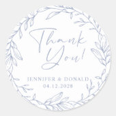 ペリウィンクルシンプルフラワーありがとうござ結婚う ラウンドシール (正面)