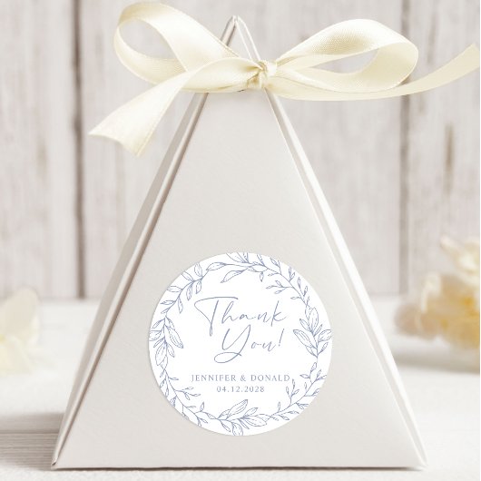 ペリウィンクルシンプルフラワーありがとうござ結婚う ラウンドシール