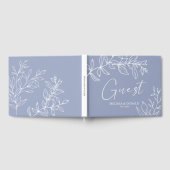 ペリウィンクルシンプルフラワーズボホ結婚ズ ゲストブック (全面)