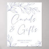 ペリウィンクルシンプルフラワー結婚ズCard & Gift Po ポスター (正面)