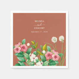 ペリウィンクルバーンオレンジテラコッタ結婚ズ スタンダードカクテルナプキン