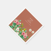 ペリウィンクルバーンオレンジテラコッタ結婚ズ スタンダードカクテルナプキン (角)