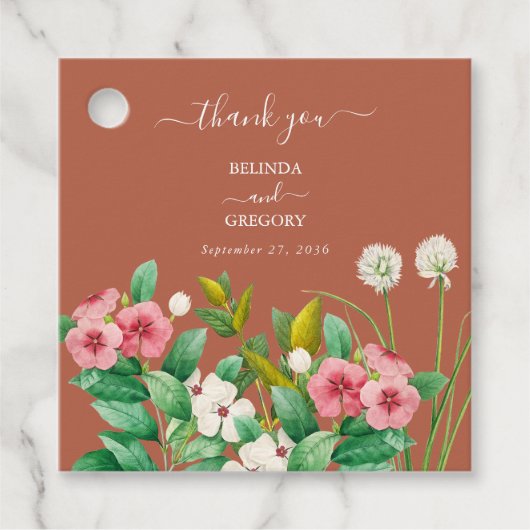 ペリウィンクルバーンオレンジテラコッタ結婚ズ フェイバータグ (正面)