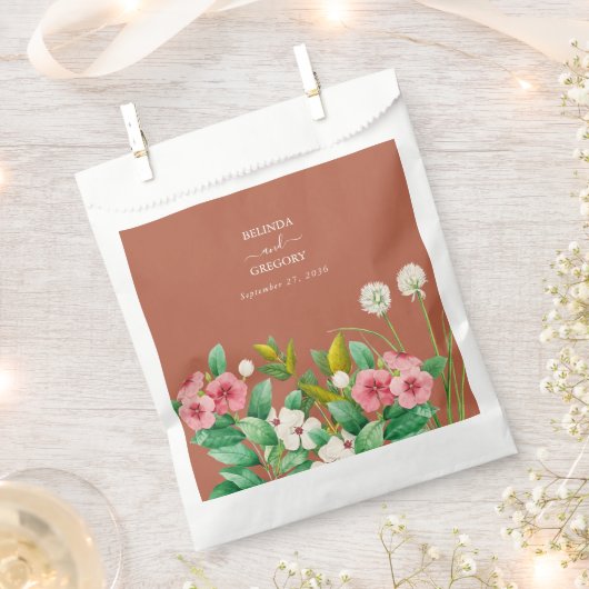 ペリウィンクルバーンオレンジテラコッタ結婚ズ フェイバーバッグ (クリップ留めされた状態)