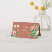 ペリウィンクルバーンオレンジテラコッタ結婚ズ プレイスカード (裏面)