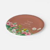 ペリウィンクルバーンオレンジテラコッタ結婚ズ ペーパープレート (アングル)