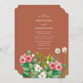 ペリウィンクルバーンオレンジテラコッタ結婚ズ 招待状 (正面/裏面)