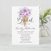 ペリウィンクルパープルアイスクリームコーンブライダルシャワーInv 招待状 (スタンド正面)